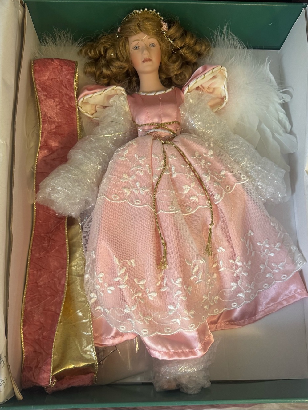 Lenox Pink Angel Porcelain Doll with Gold Accents